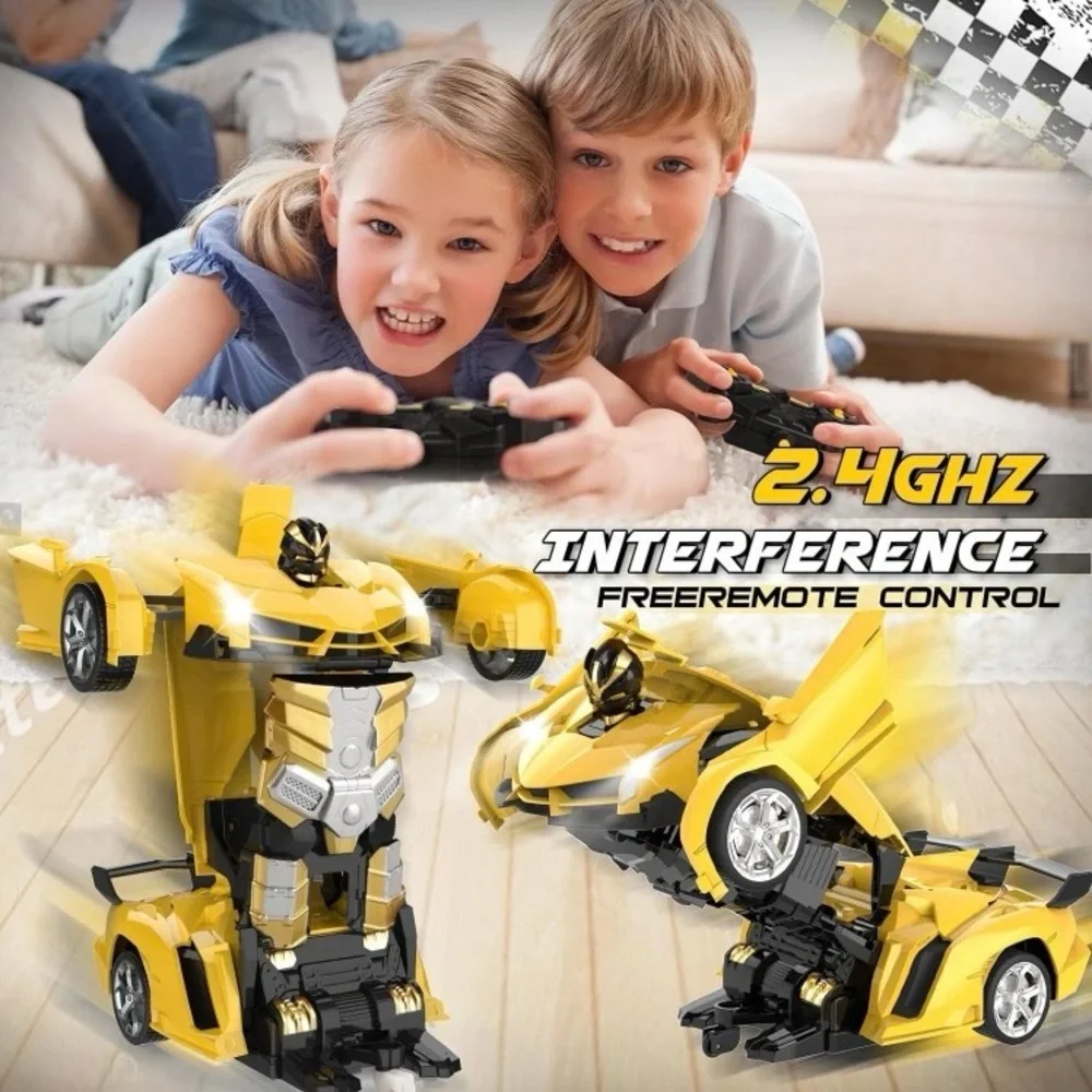 Remote Control Car, Transform Robot RC Cars for Kids Toys, 2.4Ghz 1:18 Scale
